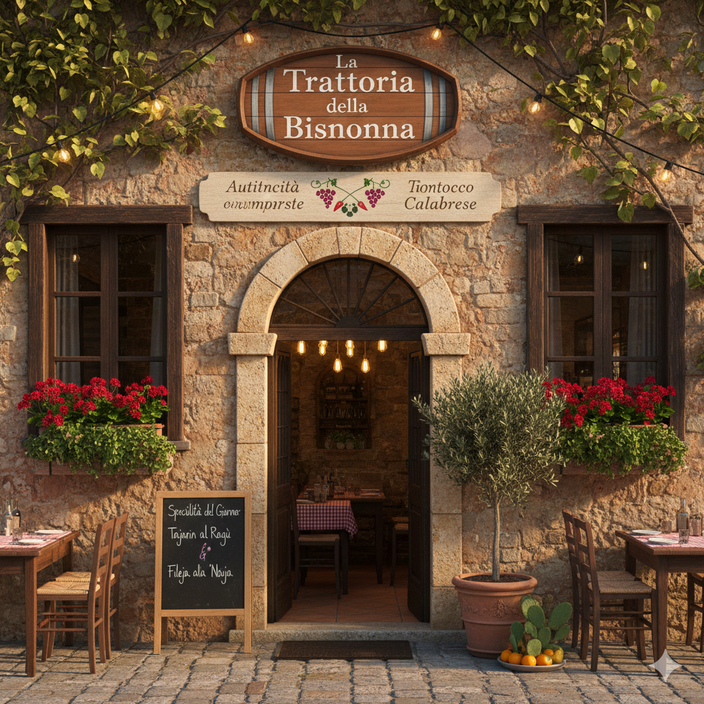 Radici tra Due Terre. Rappresenta La Trattoria della Bisnonna: Un luogo di Autenticità Piemontese con un Tocco Calabrese.