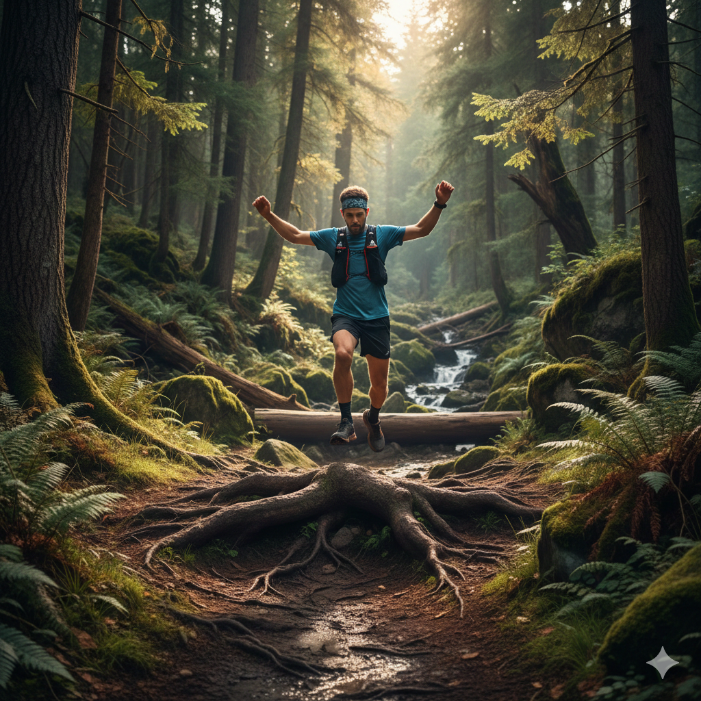 Trasformare le sfide in opportunità di crescita. Rappresenta un percorso su un fiume con ostacoli.
