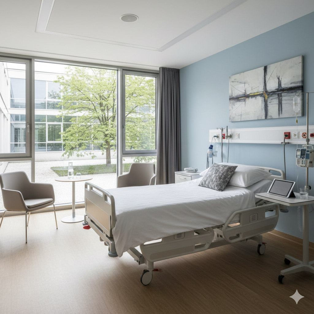 Trasformare le sfide in opportunità di crescita. Rappresenta una stanza dell'Ospedale di Basilea