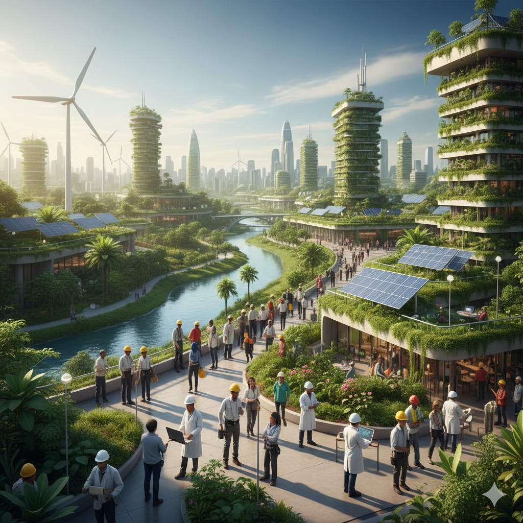 Lavoro non lo trovi? Creiamolo insieme! Rappresenta L'opportunità dell'ESG: 
un futuro sostenibile e ricco di lavoro.