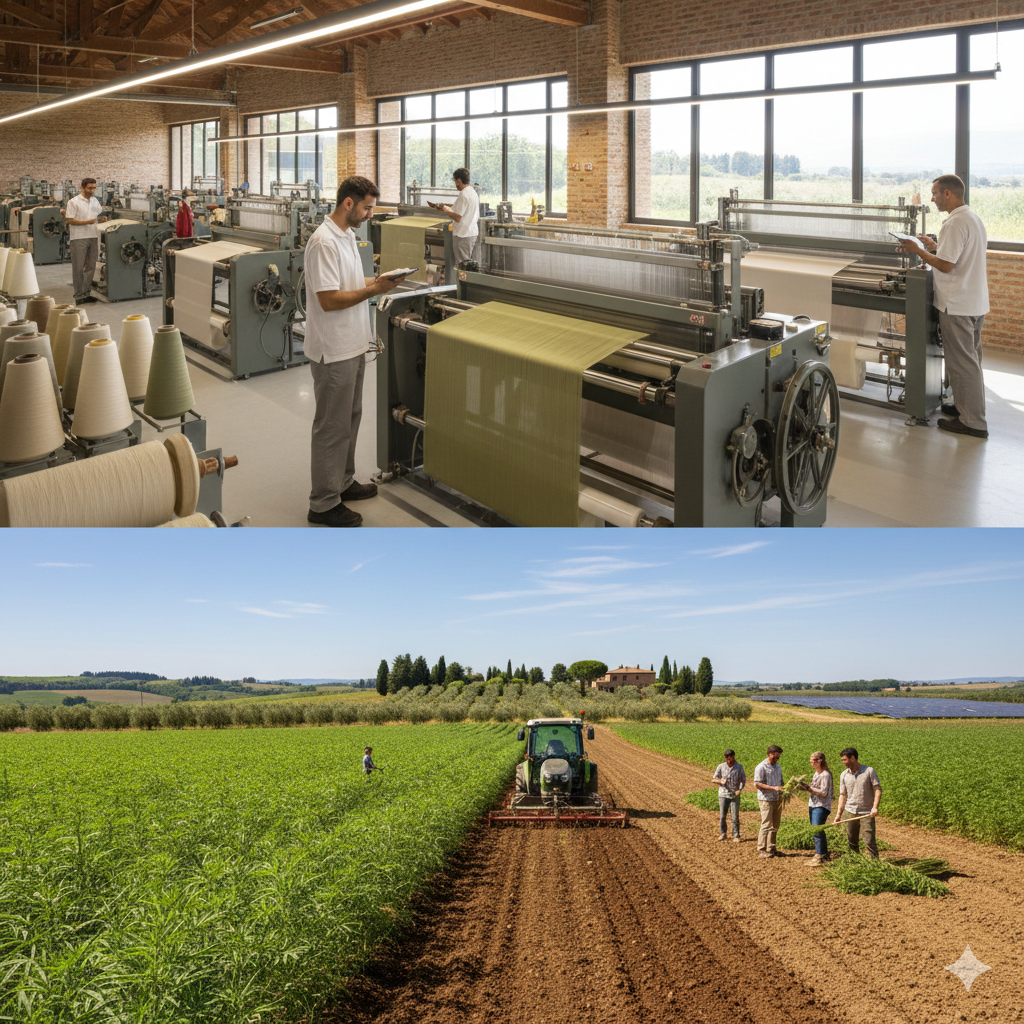 Riciclo creativo con anima. Rappresenta. Rinnovare il tessile
e sfruttare l'agricoltura sostenibile.