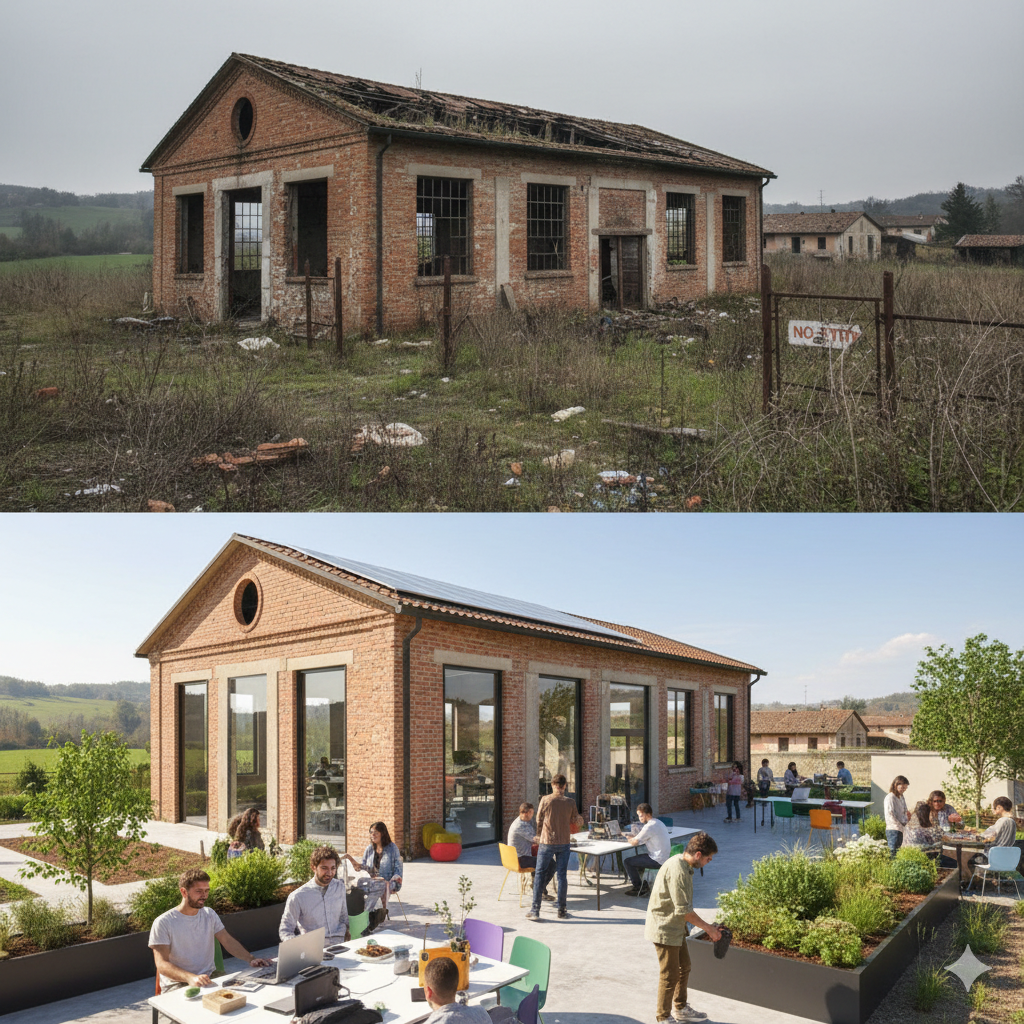 Riciclo creativo con anima. Rappresenta. Riqualificare l'abbandono: un'opportunità per i giovani.