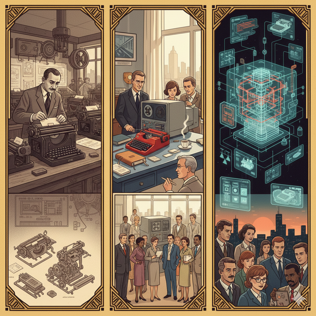 La Storia della Famiglia Olivetti e dell'azienda di Ivrea.         Rappresenta. Dalle Macchine da Scrivere ai Primi Computer.