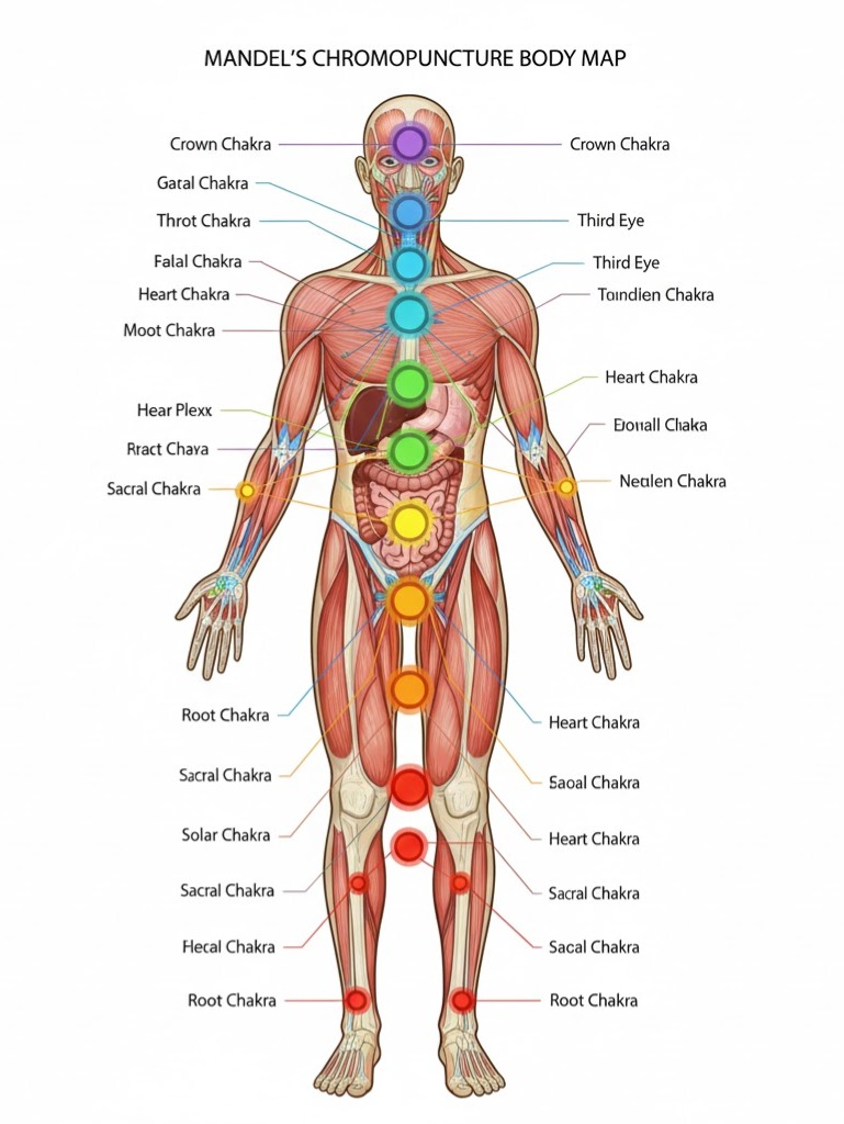 Immagine: corpo umano con i punti colorati secondo la mappa di Mandel