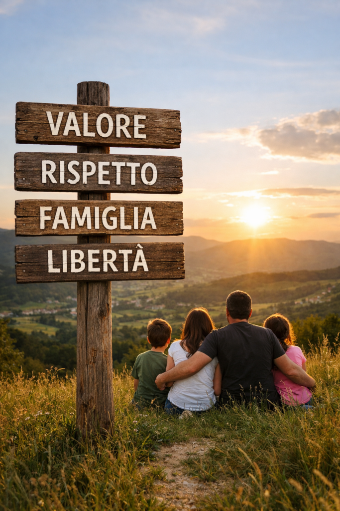 Valore Rispetto Famiglia e Libertà, Rappresenta i 4 Pilastri dei Valori