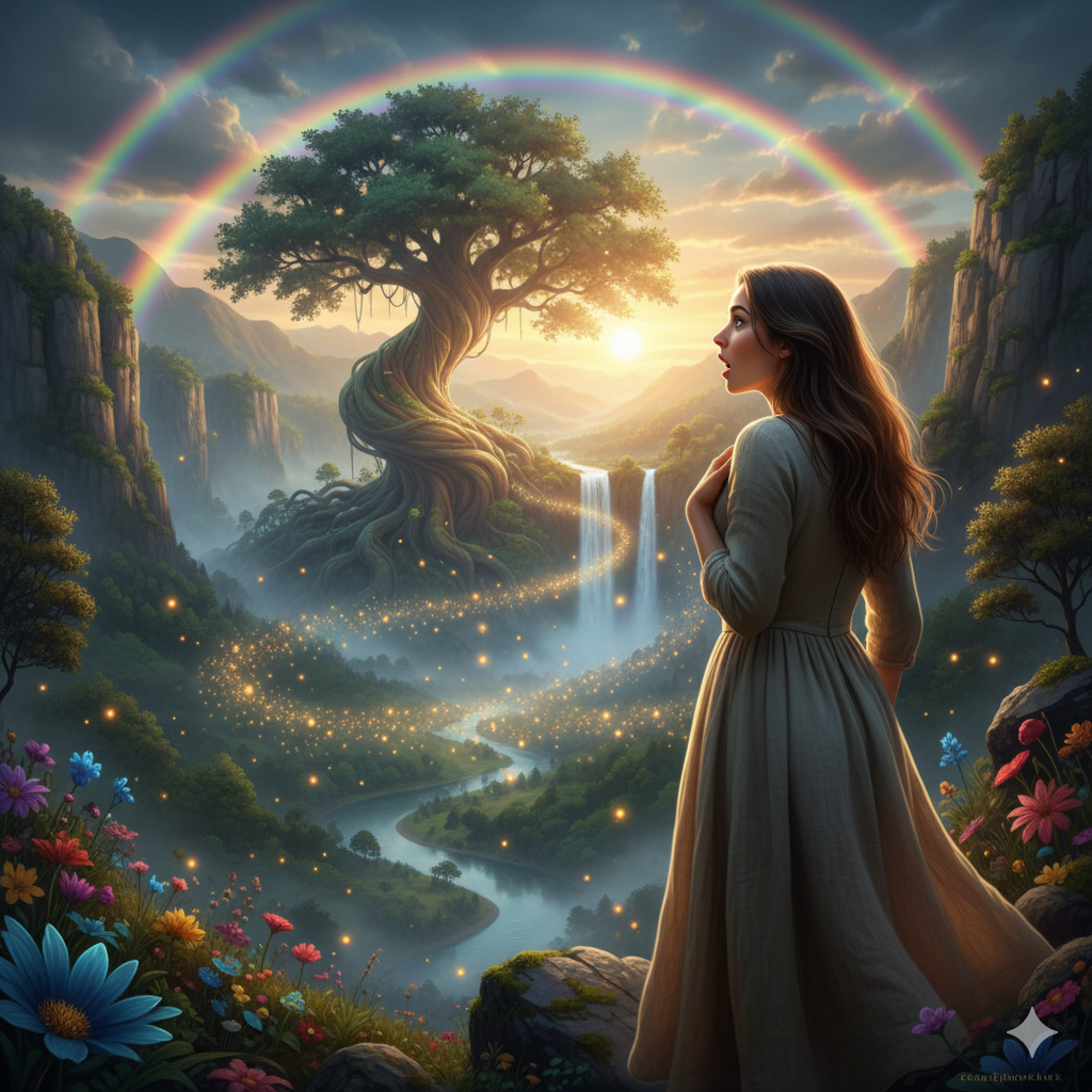 Lasciarsi Stupire dalla Natura. Rappresenta una persona che viene stupita dalla bellezza della natura.