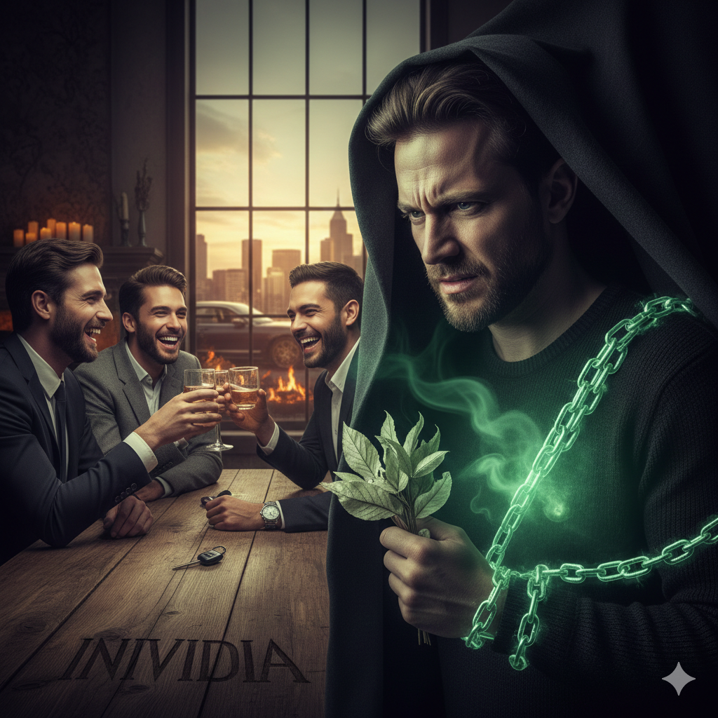 Superare Invidia. Rappresenta. L'Invidia di una persona uomo nei confronti delle altre persone soprattutto degli amici.