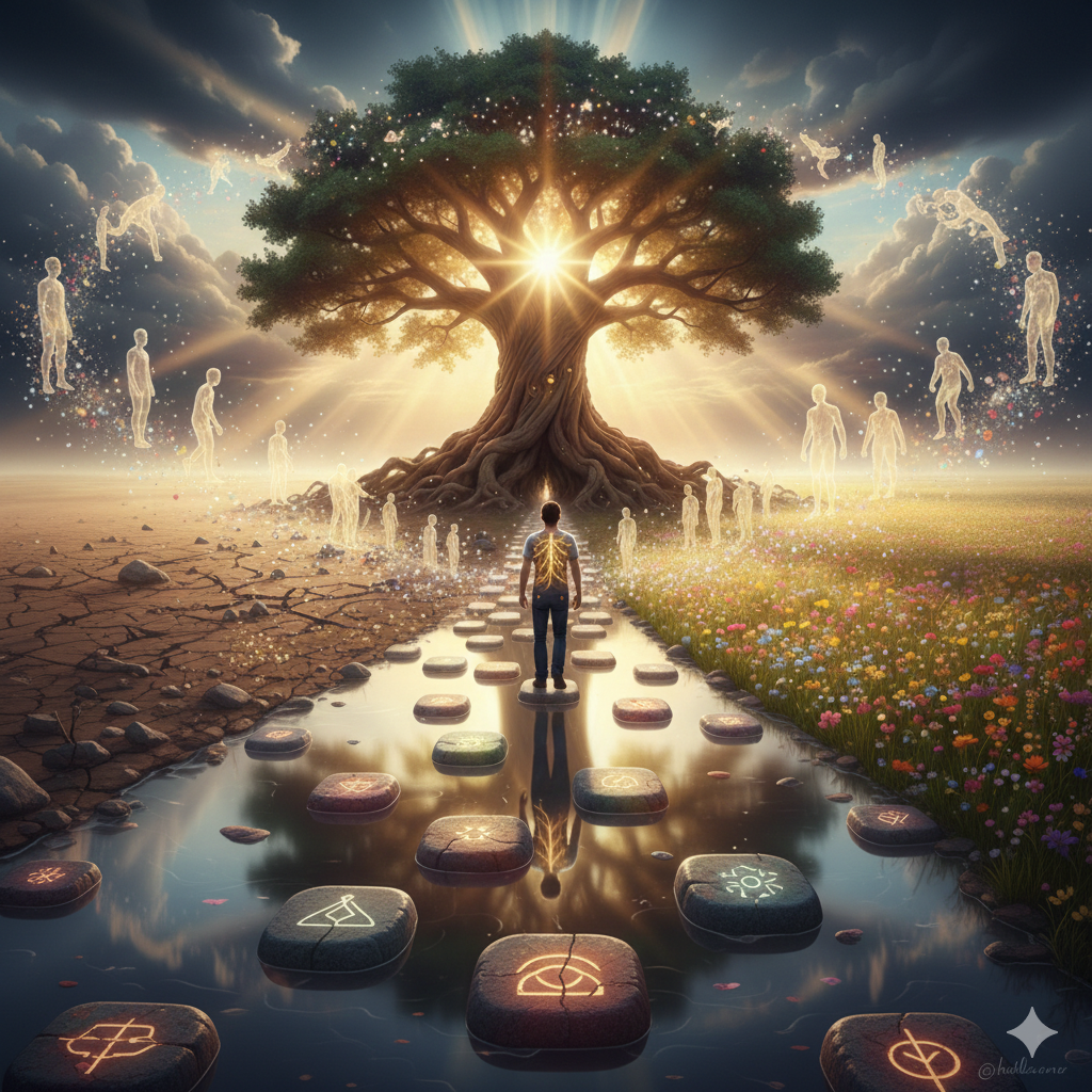 Resilienza: difficoltà e crescita interiore. Rappresenta Autenticità e imperfezioni: accettarsi per migliorare.