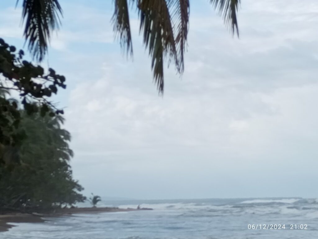 Oceano Atlantico con a sinistra la giungla.