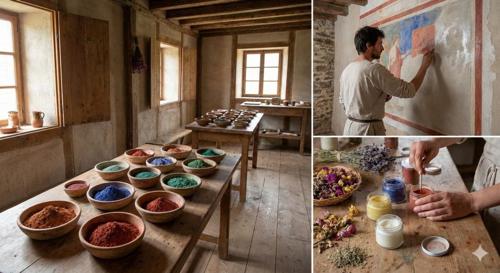 I Pigmenti Naturali. Rappresenta. Le diverse applicazioni dei pigmenti naturali dall'arte all'affresco fino alla Bio-Cosmesi.