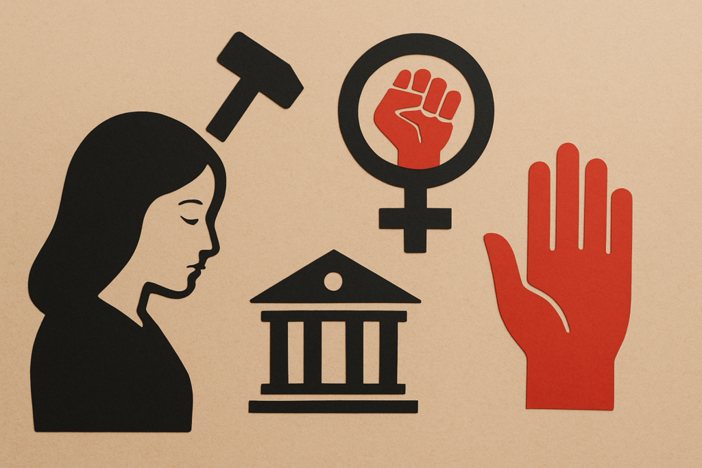 Immagine: Violenza sulle donne: ogni passo conta per fermarla, con una composizione visiva che richiama il coraggio, la denuncia e la lotta quotidiana contro ogni forma di abuso. L’immagine evoca silenzi spezzati, diritti negati e la forza delle donne che scelgono di farsi ascoltare. Trasmette un messaggio di consapevolezza, responsabilità collettiva e cambiamento necessario.