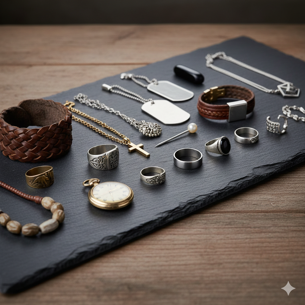 L’Evoluzione dei Gioielli Maschili. Fedina-Anello Oro-Bracciale a Maglia-Collana con Ciondolo