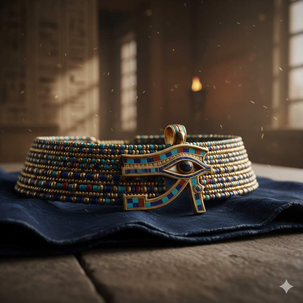 L'Evoluzione dei Gioielli Maschili. Simbolo della Divinità Egiziano, rappresentato dall'occhio con pietre turchesi-lapislazzuli-corallo