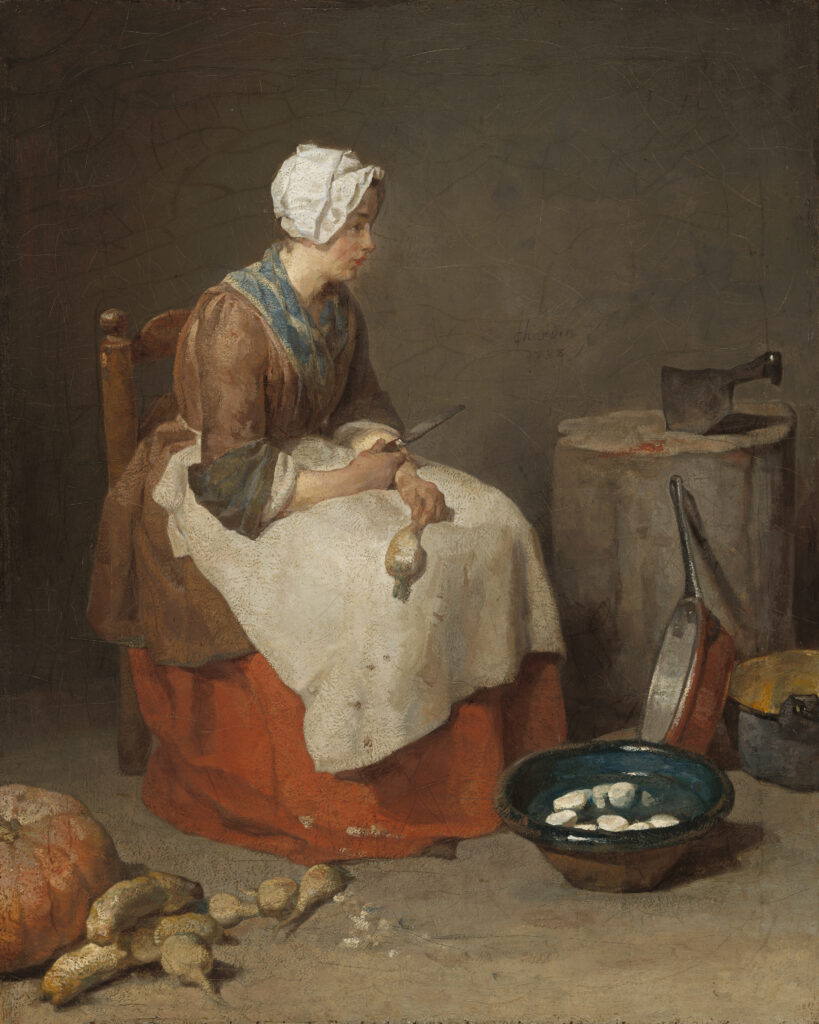 Jean-Baptiste-Siméon Chardin(1699-1779). la Cuoca circa (1740) Olio su Tela